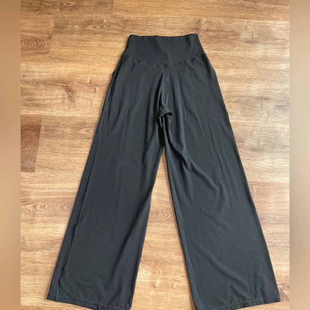 Aerie Offline Real Me Xtra Trouser Pants Small Wide Leg Flare Black High Rise # - Picture 2 of 8
